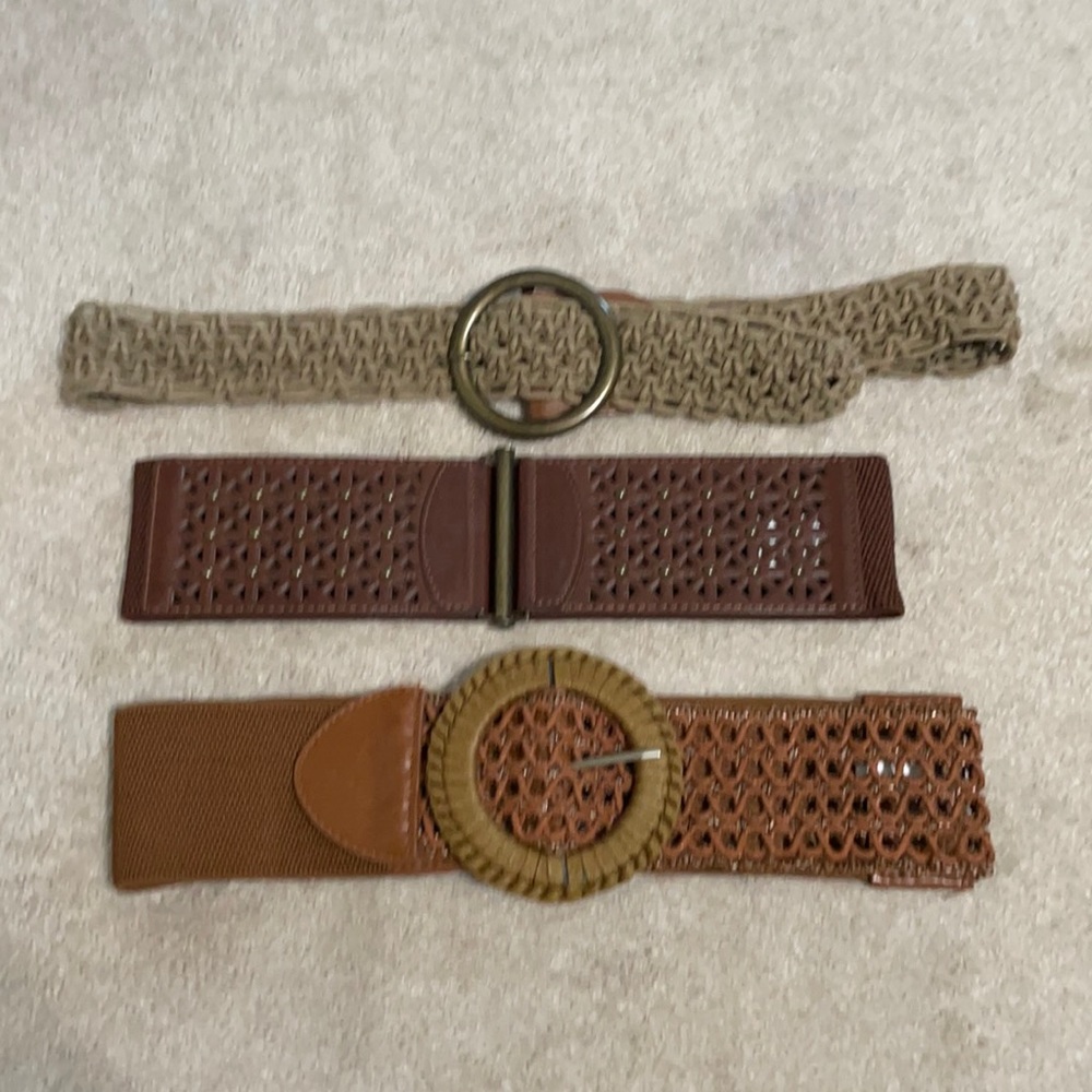 Lot of three brown belts